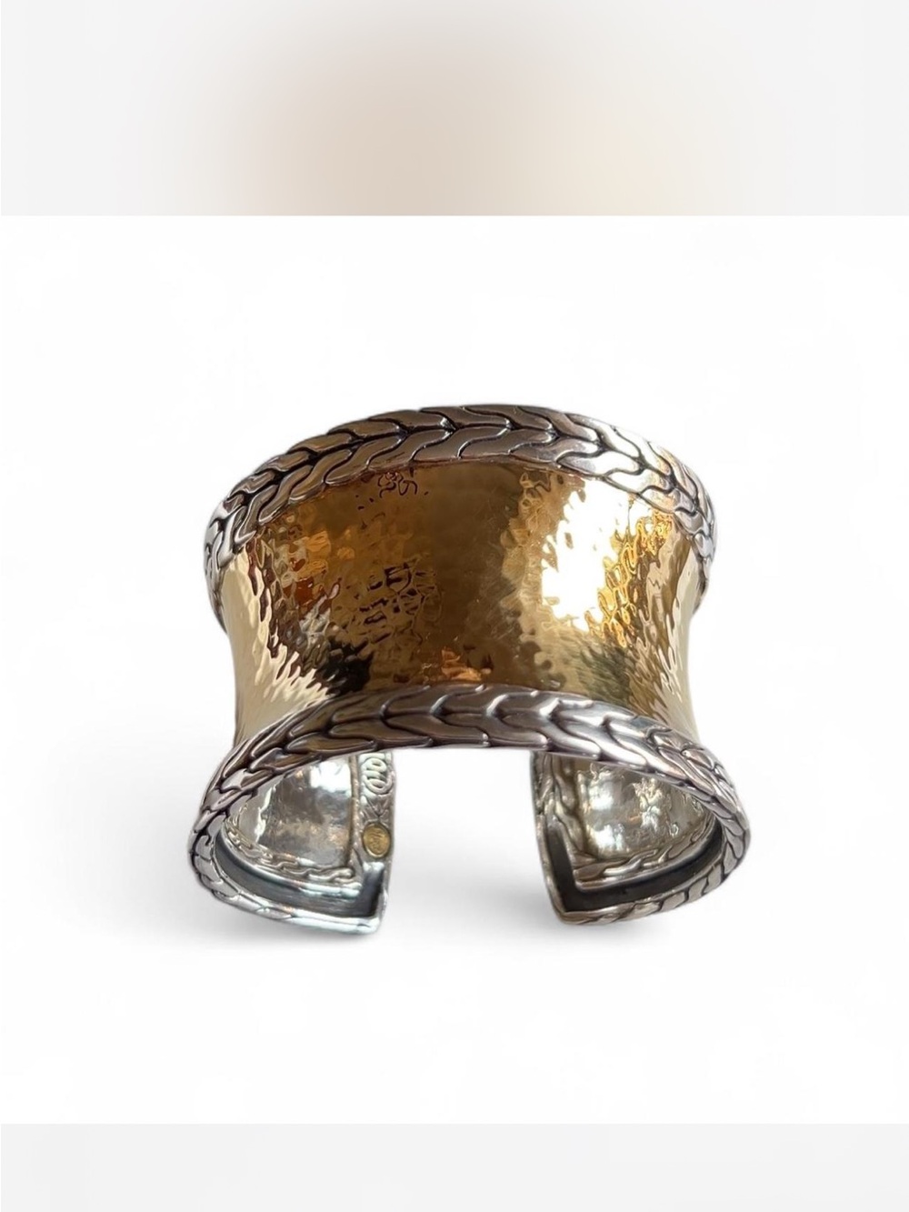 John Hardy Two-Tone Hammered Cuff Bracelet - Gold & Silver